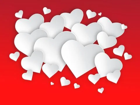Hearts on red background vector Stock-Illustration