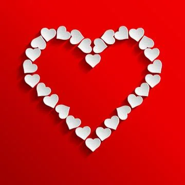 Hearts on red Stock Illustration