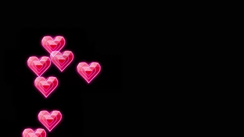 Hearts Red Neon pattern Stock Footage 170180448