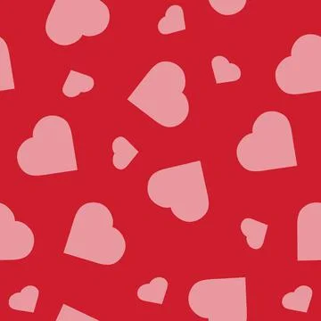 Hearts Red Pattern. Stock Illustration