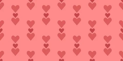 Hearts on scarlet background seamless pattern Ilustração Stock