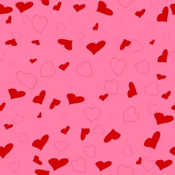Hearts seamless background. Background with red heart for Valentines Day design Illustrazione stock