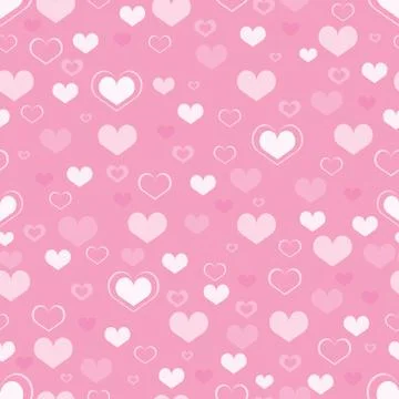 Hearts seamless background Stock Illustration