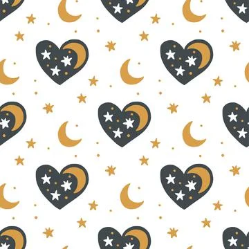 Hearts seamless background. Stock Illustration