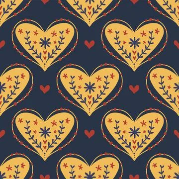 Hearts seamless background. Stock Illustration