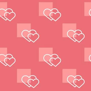 Hearts seamless background. Romantic style. Vector Illustration Stock Illustration