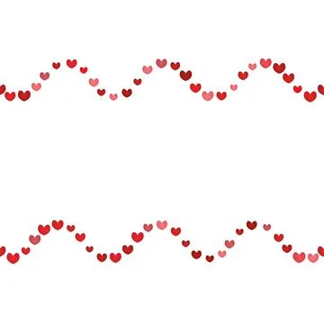 Hearts. Seamless horizontal border. Repeating vector pattern. 스톡 일러스트