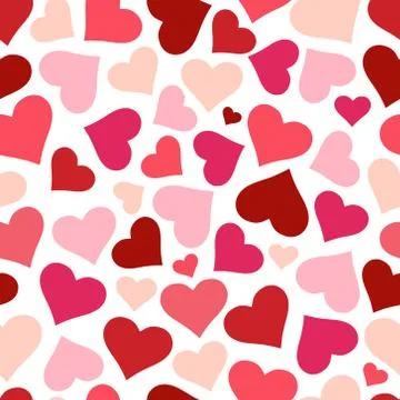 Hearts seamless pattern background. Red heart simple design 스톡 일러스트