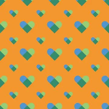 Hearts seamless pattern. Cute little repeating hearts vector illustration. Lo Illustrazione stock