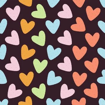Hearts Seamless Pattern Dithered. Vector seamless pattern illustration Stock Illustration
