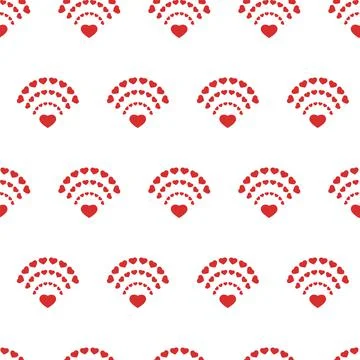 Hearts. Seamless pattern, fabric design, wrapping paper, wallpaper, backgroun Stock Illustration