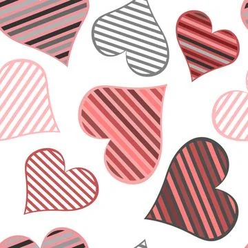 Hearts. Seamless pattern, fabric design, wrapping paper, wallpaper, backgroun Stock Illustration