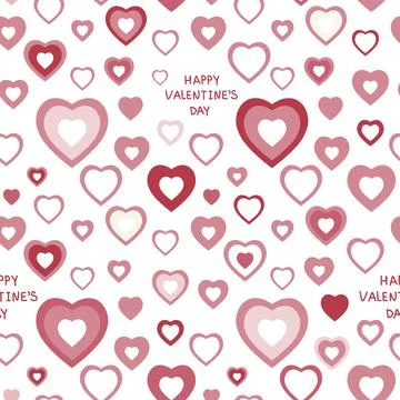 Hearts. Seamless pattern, fabric design, wrapping paper, wallpaper, backgroun Stock Illustration
