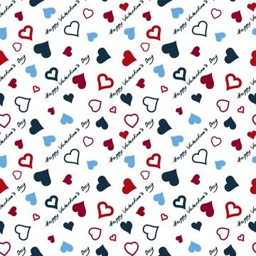 Hearts. Seamless pattern, fabric design, wrapping paper, wallpaper, backgroun Illustrazione stock