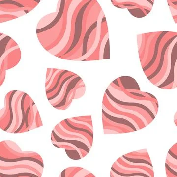 Hearts. Seamless pattern, fabric design, wrapping paper, wallpaper, backgroun Stock Illustration