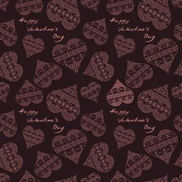 Hearts. Seamless pattern, fabric design, wrapping paper, wallpaper, backgroun Stock Illustration