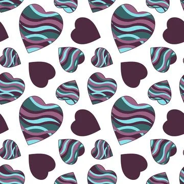 Hearts. Seamless pattern, fabric design, wrapping paper, wallpaper, backgroun Illustration