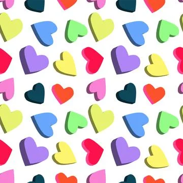 Hearts. Seamless pattern, fabric design, wrapping paper, wallpaper, backgroun Stock Illustration