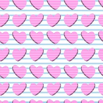 Hearts. Seamless pattern, fabric design, wrapping paper, wallpaper, backgroun Stock Illustration