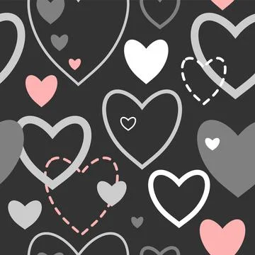 Hearts. Seamless pattern, fabric design, wrapping paper, wallpaper, backgroun Stock Illustration