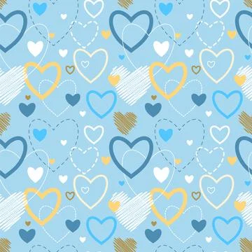 Hearts. Seamless pattern, fabric design, wrapping paper, wallpaper, backgroun Stock Illustration