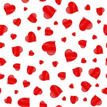 Hearts seamless pattern. Happy Valentines Day greeting. Stock Illustration
