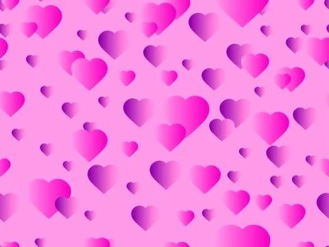 Hearts seamless pattern. Happy Valentine's day, 14th of February. Bright hear Stock Illustration