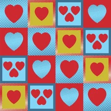 Hearts as a seamless pattern Stock Illustration