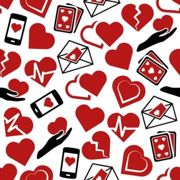 Hearts seamless pattern Stock Illustration