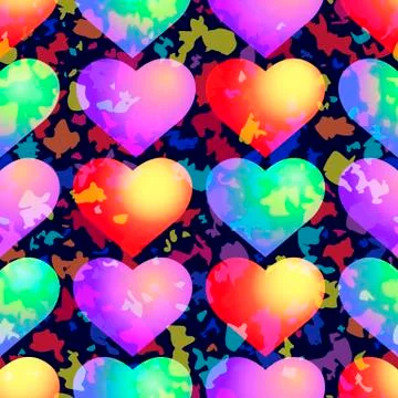 Hearts seamless pattern Stock Illustration