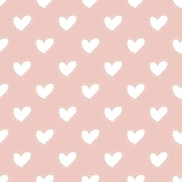 Hearts seamless pattern, lovely romantic background, great for Valentine's Da Stock Illustration