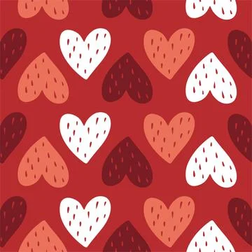 Hearts seamless pattern, lovely romantic background, great for Valentine's Da Stock Illustration