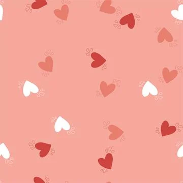 Hearts seamless pattern, lovely romantic background, great for Valentine's Da Stock Illustration