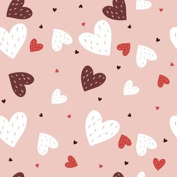 Hearts seamless pattern, lovely romantic background, great for Valentine's Da Stock Illustration