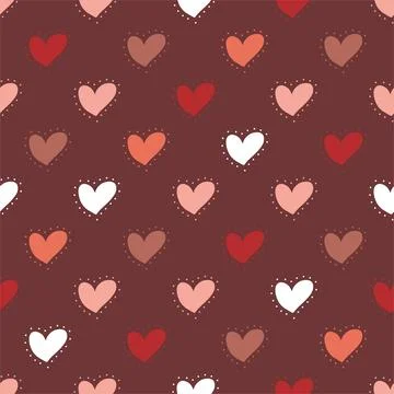 Hearts seamless pattern, lovely romantic background, great for Valentine's Da Stock Illustration