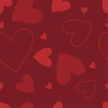 Hearts seamless pattern, lovely romantic background, great for Valentine's Da Stock Illustration