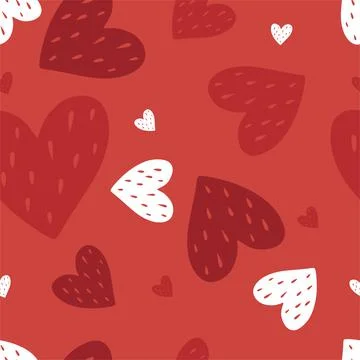 Hearts seamless pattern, lovely romantic background, great for Valentine's Da Stock Illustration