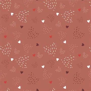 Hearts seamless pattern, lovely romantic background, great for Valentine's Da Stock Illustration