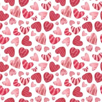 Hearts seamless pattern lovely romantic background Stock Illustration