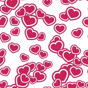 Hearts seamless pattern pink Stock Illustration