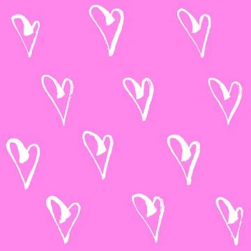Hearts seamless pattern on pink Valentines day Stock Illustration