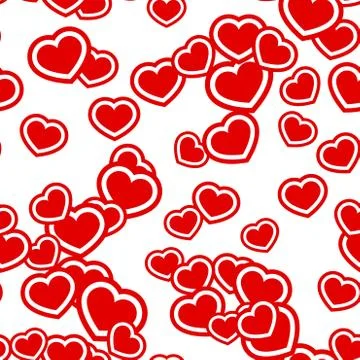 Hearts seamless pattern red Stock Illustration