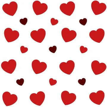 Hearts seamless pattern. Repeating love background. Repeated scattered hear.. Illustrazione stock