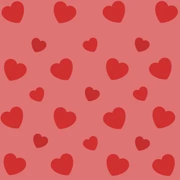 Hearts seamless pattern. Repeating love background. Repeated scattered hear.. Illustrazione stock