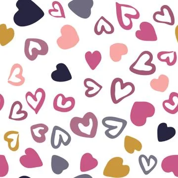 Hearts seamless pattern. Valentines Day backdrop. 14 february wallpaper. Stock Illustration