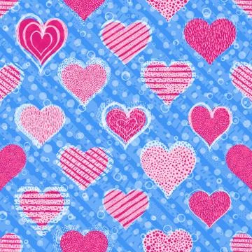 Hearts seamless pattern Valentine's day background 스톡 일러스트