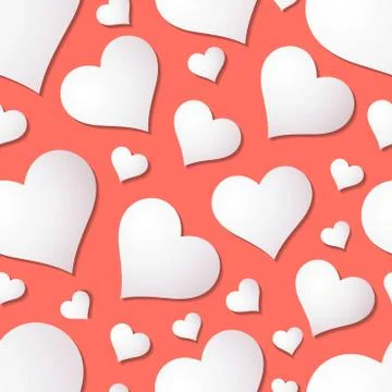 Hearts seamless pattern Valentine's day background Stock Illustration