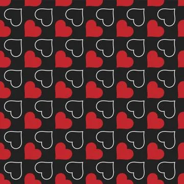 Hearts seamless pattern Valentine's day background 스톡 일러스트