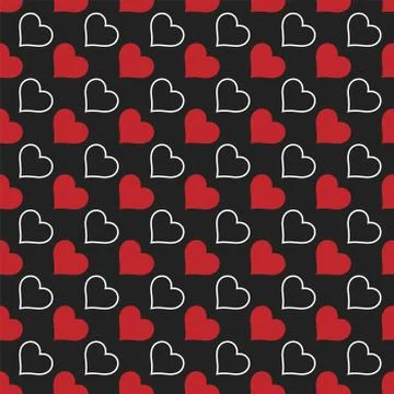 Hearts seamless pattern Valentine's day background 스톡 일러스트