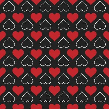 Hearts seamless pattern Valentine's day background Stock Illustration
